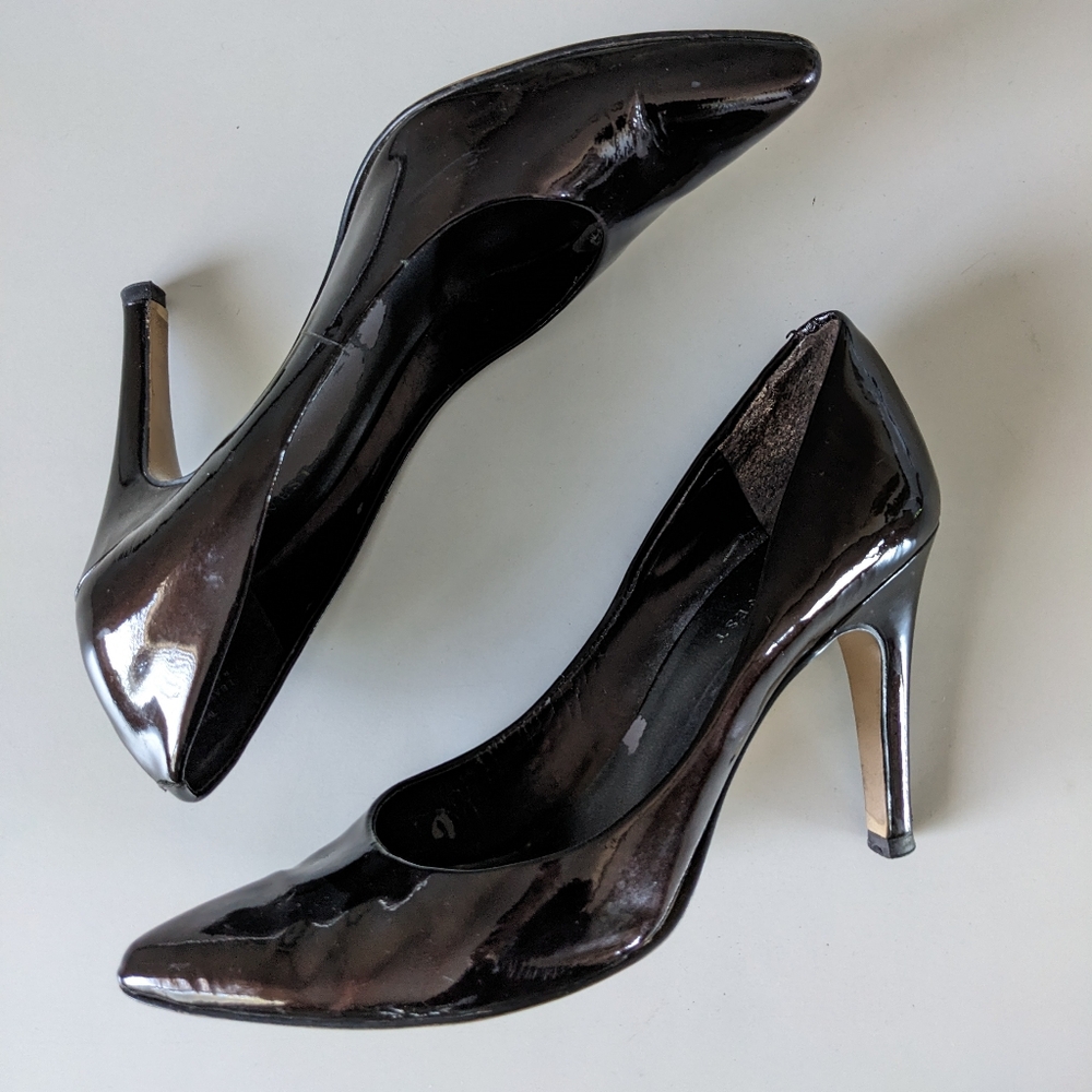Nine West Dark Bronze Patent Leather Heels 7.5